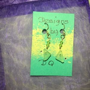 Real Sea Glass Stainless Steel- Swarovski Crystal